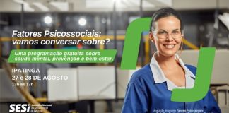 SESI Vida promove encontro gratuito sobre saúde mental, fatores psicossociais e dependências, em Ipatinga
