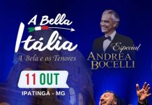 A BELLA ITÁLIA – ESPECIAL ANDREA BOCELLI CHEGA A IPATINGA EM OUTUBRO